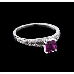 0.99ct Pink Sapphire and Diamond Ring - 18KT White Gold