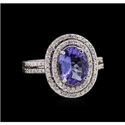 1.48ct Tanzanite and Diamond Ring - 14KT White Gold