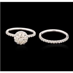 14KT White Gold 2.44ctw Diamond Wedding Ring Set