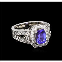 1.50ct Tanzanite and Diamond Ring - 14KT White Gold