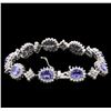 Image 3 : 14KT White Gold 13.14ctw Tanzanite and Diamond Bracelet