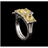 Image 4 : 14KT Two-Tone Gold 4.21ctw Diamond Ring