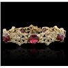 Image 1 : 14KT Yellow Gold 30.97ctw Ruby and Diamond Bracelet