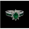 Image 2 : 1.25ctw Emerald and Diamond Ring - 14KT White Gold
