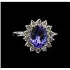 Image 2 : 3.00ct Tanzanite and Diamond Ring - 18KT White Gold