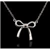 Image 1 : 14KT White Gold Bow Necklace