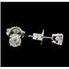 Image 2 : 1.02ctw Diamond Stud Earrings - 14KT White Gold