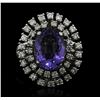 Image 2 : 14KT White Gold 4.34ct Tanzanite and Diamond Ring