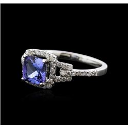 14KT White Gold 1.34ct Tanzanite and Diamond Ring