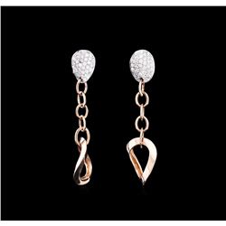 0.34ct Diamond Earrings - 14KT Two-Tone Gold