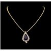 Image 1 : 14KT Yellow Gold 23.05ct GIA Certified Tanzanite and Diamond Necklace