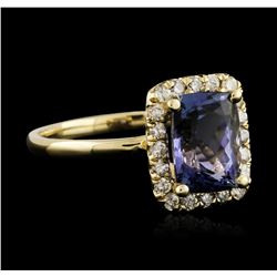 14KT Yellow Gold 2.11ct Tanzanite and Diamond Ring