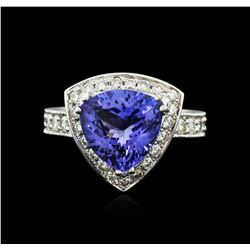 14KT White Gold 5.21ct Tanzanite and Diamond Ring