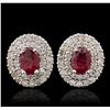 Image 1 : 14KT White Gold 2.07ctw Ruby and Diamond Earrings