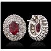 Image 2 : 14KT White Gold 2.07ctw Ruby and Diamond Earrings