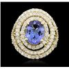 Image 2 : 14KT Yellow Gold 3.15ct Tanzanite & Diamond Ring