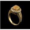 Image 4 : 1.48ct Opal and Diamond Ring - 14KT Yellow Gold