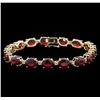 Image 1 : 14KT Yellow Gold 27.30ctw Ruby and Diamond Bracelet