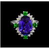 Image 2 : 5.16ctw Multi Gemstone and Diamond Ring - 14KT White Gold