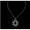 Image 2 : 14KT White Gold 1.10ctw Diamond Pendant With Chain
