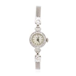 Bulova 14KT and 10KT White Gold 0.22ctw Diamond Ladies Watch