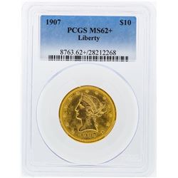 1907 PCGS MS62+ $10 Liberty Head Eagle Gold Coin