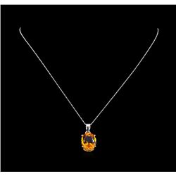 Crayola 8.80ct Citrine Pendant With Chain - 14K White Gold