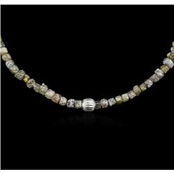 14KT White Gold 52.46ctw Rough Diamond Necklace