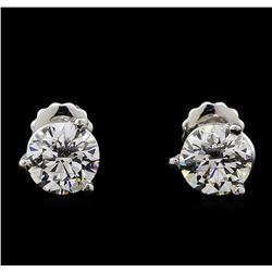 2.02ctw Diamond Solitaire Earrings - Platinum