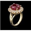 Image 3 : 14KT Yellow Gold 6.72ct Ruby and Diamond Ring