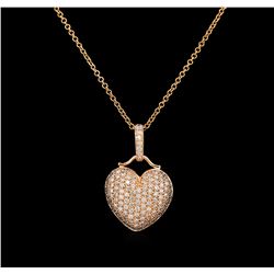 1.93ctw Diamond Heart Pendant - 14KT Rose Gold