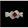 Image 2 : 0.40ctw Ruby and Diamond Ring - 14KT White Gold