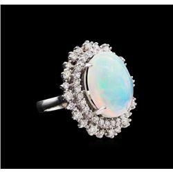 7.42ct Opal and Diamond Ring - 14KT White Gold