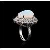 Image 4 : 7.42ct Opal and Diamond Ring - 14KT White Gold