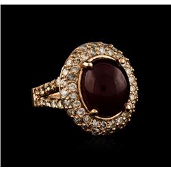 14KT Rose Gold 10.69ct Ruby and Diamond Ring