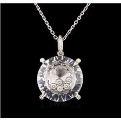 18KT White Gold 0.20ctw Diamond Pendant With Chain