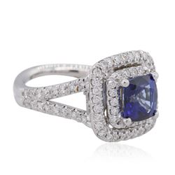 14KT White Gold 2.72ct Sapphire and Diamond Ring