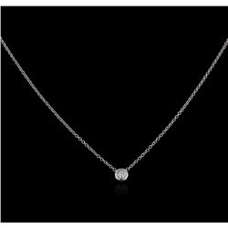 14KT White Gold 0.09ct Diamond Solitaire Necklace