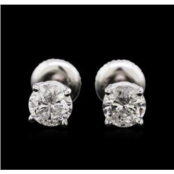 1.20ctw Diamond Stud Earrings - 14KT White Gold