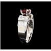 Image 4 : 1.26ct Ruby and Diamond Ring - 14KT White Gold