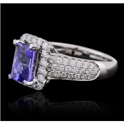 14KT White Gold 1.84ct Tanzanite and Diamond Ring