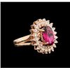 Image 1 : 1.99ct Ruby and Diamond Ring - 14KT Rose Gold