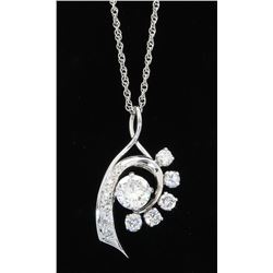 1.29ctw Diamond Pendant - 14KT White Gold