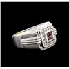 Image 1 : 0.50ctw Ruby and Diamond Ring - 14KT White Gold