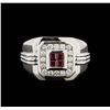 Image 2 : 0.50ctw Ruby and Diamond Ring - 14KT White Gold