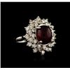 Image 1 : 14KT White Gold 6.05ct Ruby and Diamond Ring