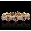 Image 1 : 14KT Yellow Gold 10.89ctw Ruby and Diamond Bracelet