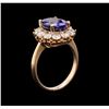 Image 3 : 14KT Rose Gold 3.30ct Tanzanite and Diamond Ring