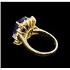 Image 3 : 5.34ct Tanzanite and Diamond Ring - 14KT Yellow Gold