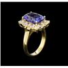 Image 4 : 5.34ct Tanzanite and Diamond Ring - 14KT Yellow Gold